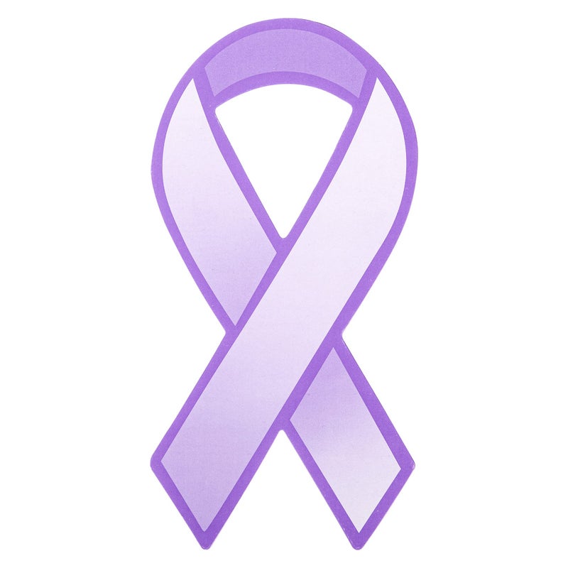 Fundraising For A Cause Large Paper Purple Ribbon Cutouts â€“ Awareness Paper Ribbon Decorations - Donation to Support Alzheimerâ€™s, Domestic Abuse, Epilepsy, & other Causes - (1 Pack - 50 Ribbons) - Image 1